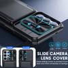 Mit Kartenhalter, Schiebbarer Kameraabdeckung und Ständer für Samsung Galaxy S26 Ultra Handyhülle, Anti-Fall PC+TPU Brieftaschenhülle - Schwarz