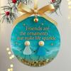 Sea Glass Friendship Ornament Handmade Sea Glass Art Friendship Keepsake Round Acrylic Christmas Tree Ornament for Xmas Party Decor