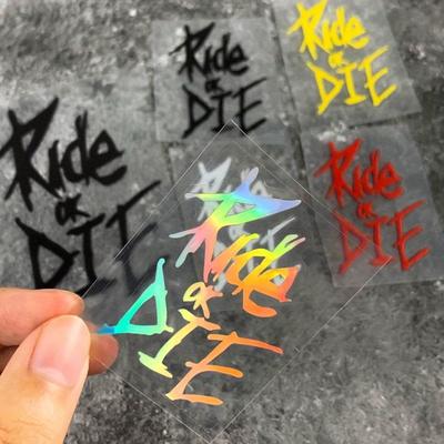 1pc "Ride or Die" Waterproof PET Sticker for Bikes, Durable Frame & Body Decal for Road, Race & Outdoor Bicycles - Mixed Color Pack