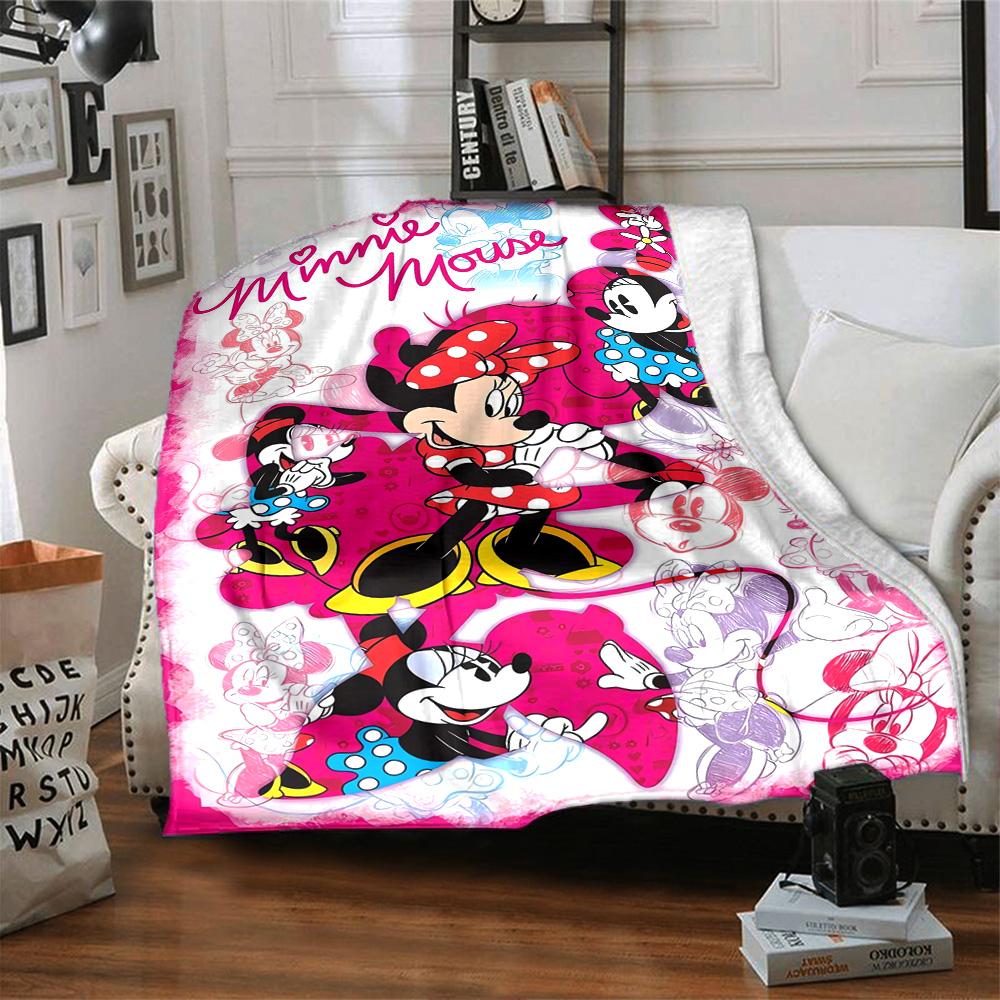 Minnie Maus Abenteuer Flanelldecke Super Weich Warm Gemütlich Decke Für Sofa Bett Büro Reise Ganzjahres Heimdeko Geschenk