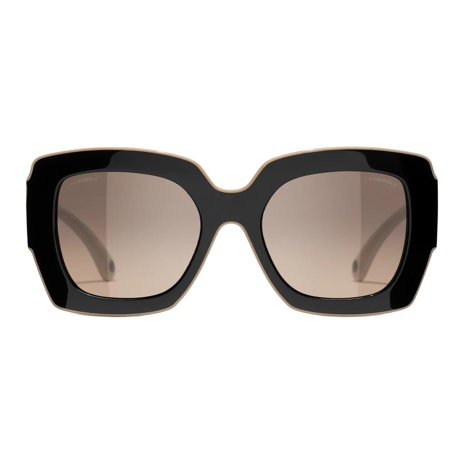 Chanel Logo Square Sunglasses Unisex sunglasses Black 6059-C534/43