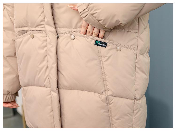 2024 Winter Plus Size Korean Style Mid-Length Thickened Cotton Coat for Women