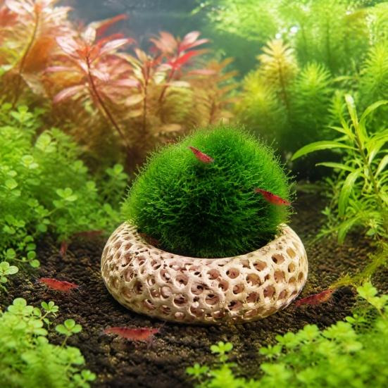 Neocaridina Breeding Cave 2Pcs Shrimp Caves for Plants, Aquarium Round Hideouts, Cherry & Dwarf Decorations Hides Moss Ferns And Anubias, Tank