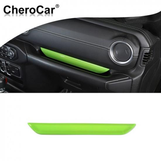 Car Co-pilot Handle Cover Trim Strip for Jeep Wrangler JL JT 2018+Green Interior