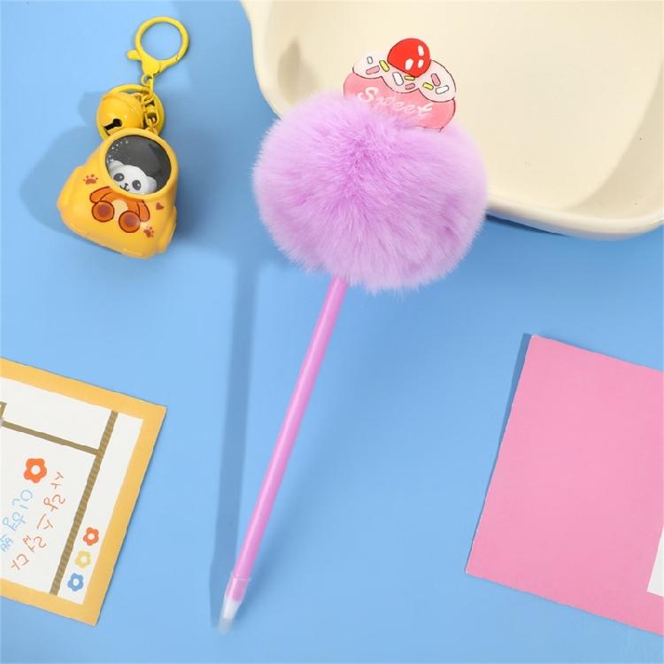 6 Stück Plüsch-Haarball-Gelkugelschreiber Kreativer Neutraler Stift 1,0 mm Dekorativer Stift Glatter Tagebuchstift Schulbürobedarf