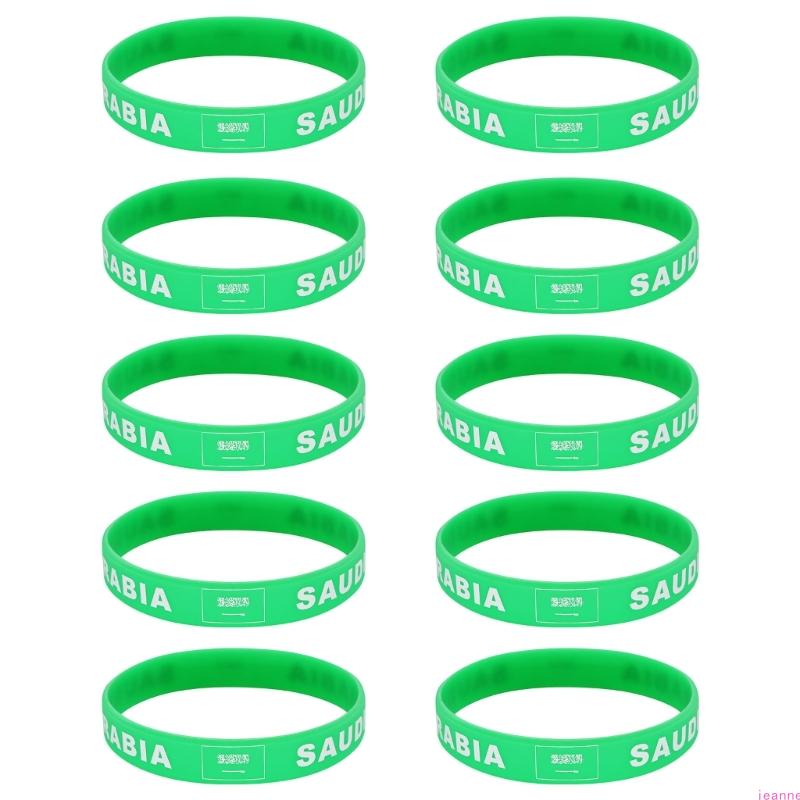 10Pcs/set Soft Elastic 2026 Sports Event Fan Bracelets Showcasing International Team Color Great For Collector