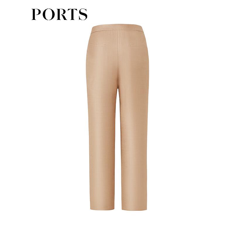 PORTS Women's Fawn Brown Cropped Slim-Fit Casual Pants