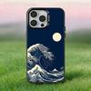 La Grande Onda di Kanagawa Custodia per Telefono Per iPhone 17,16,15,14,13,12,11,Pro,Max,Plus,E,Air,Mini Cover Nera IMD