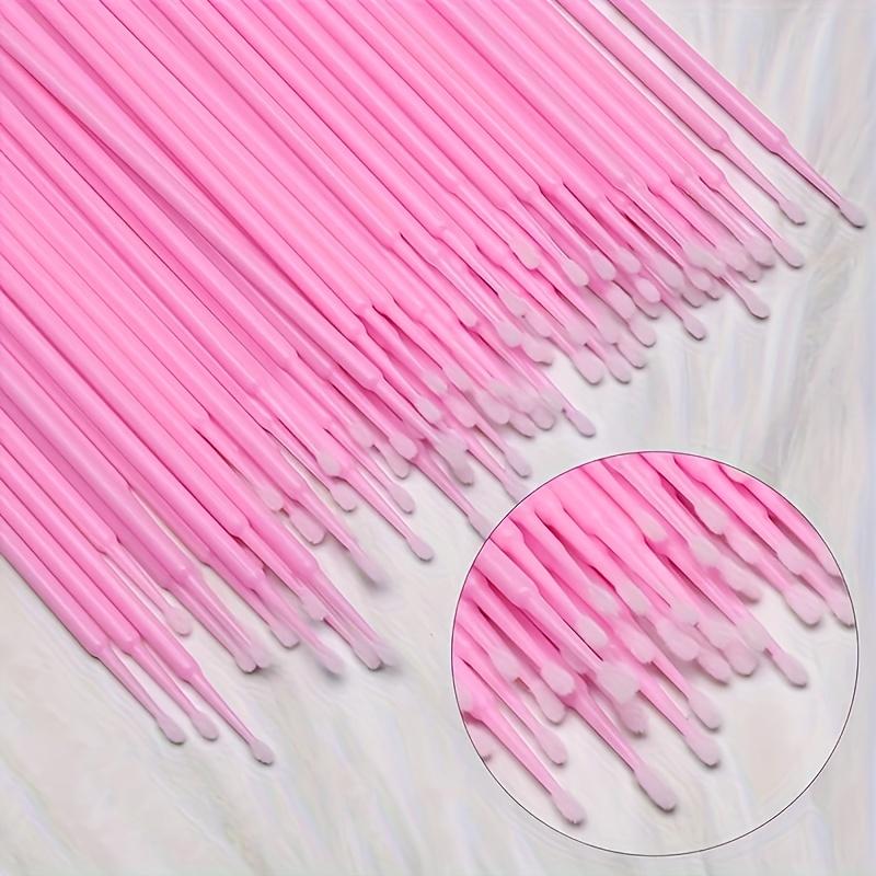 50pcs Pink Micro Applicator Brushes Disposable Tools for Precise Eyelash Extensions, Mascara Application, Makeup Cleaning Ideal for Beauty Salon Use