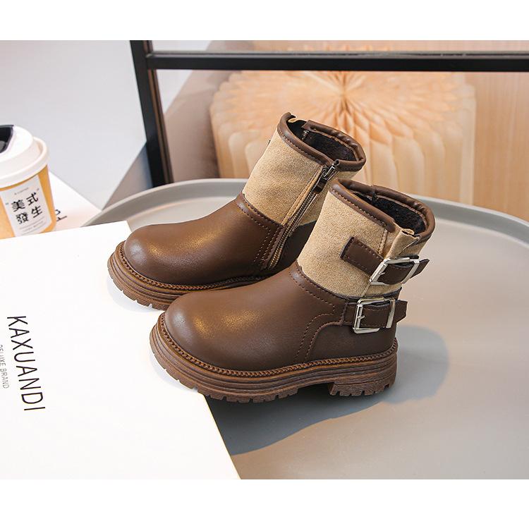 Trendy Girl Shoe New Winter Kid Shoes Comfort Versatile Short Boot Anti Slip Soft Soled Girl Boots Casual Exquisite Leather Boot