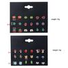 Mixed Heart Star Earrings 30-Pair Stainless Steel Umbrella Stud Earrings Jewelry