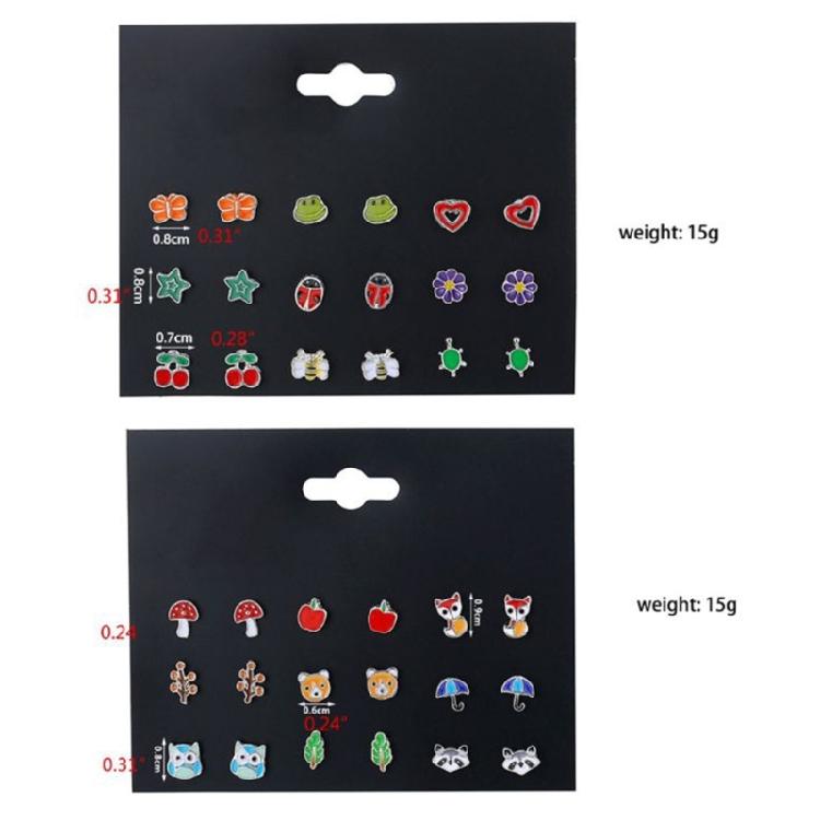 Mixed Heart Star Earrings 30-Pair Stainless Steel Umbrella Stud Earrings Jewelry