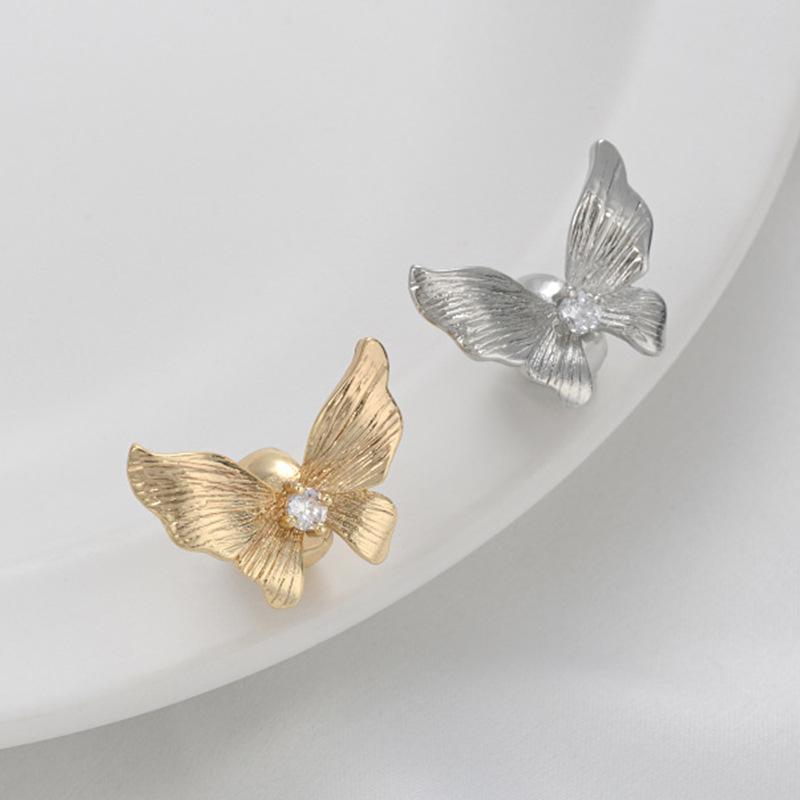 14K Gold-Filled Zircon-Set Band with Butterfly Spacer Beads for DIY Jewelry: Bracelet, Necklace, Pearl Accessories