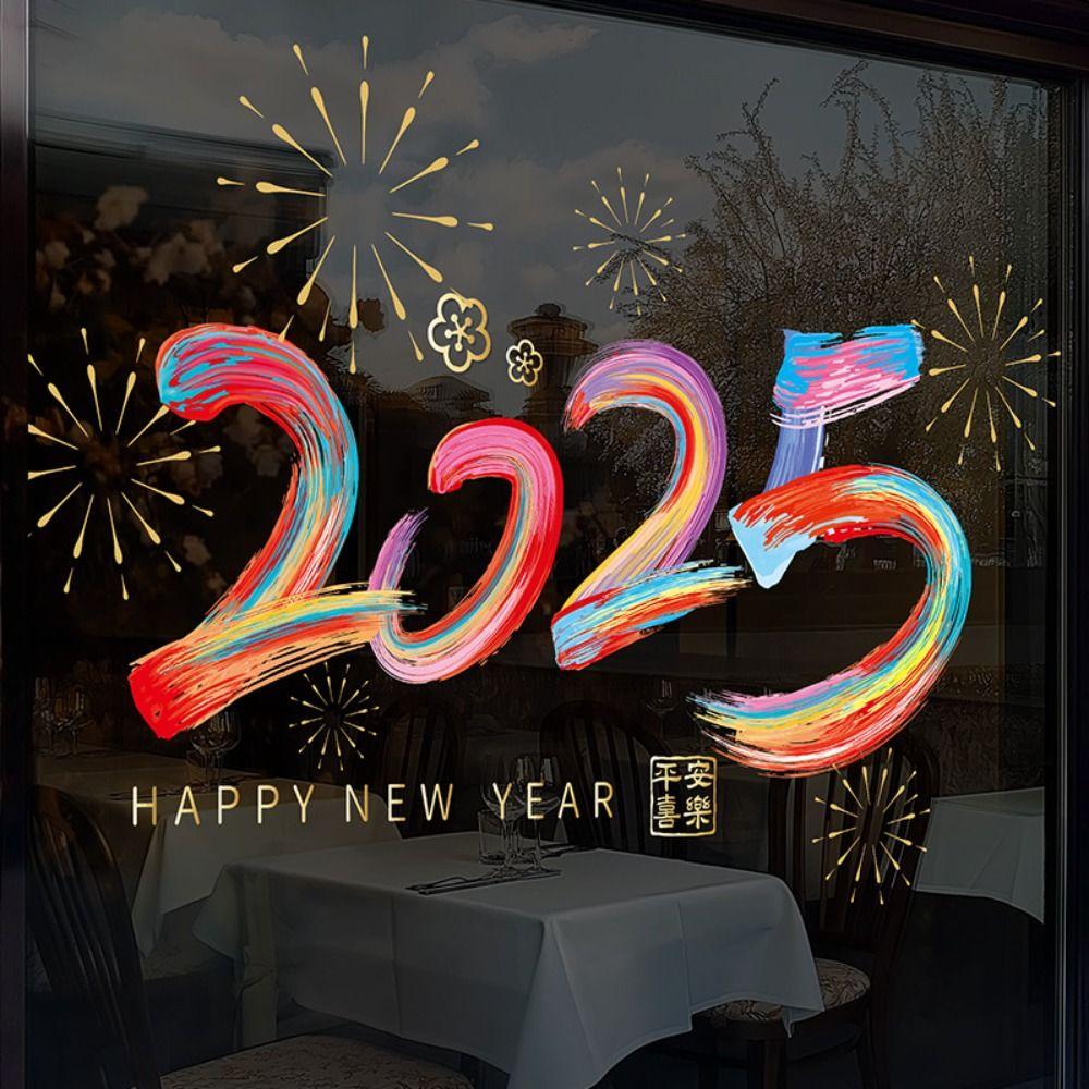 Paper New Year Stickers Scrapbooking Glass Electrostatic Film  Theme Styling Decorative