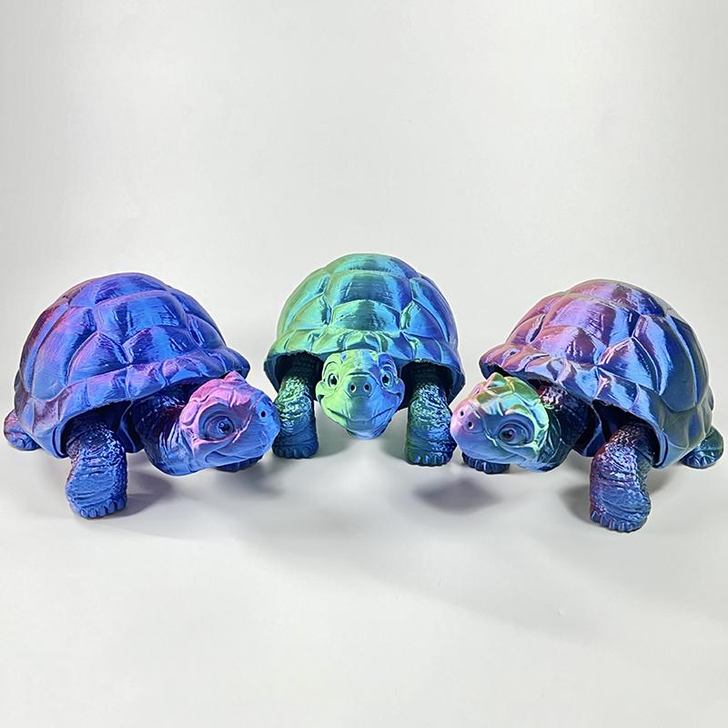 

3D-печатные черепахи, игрушки для животных, украшения для дома, комнаты, автомобиля, настольные украшения и свободное движение суставов, многошарнирные подвижные фиолетовый
