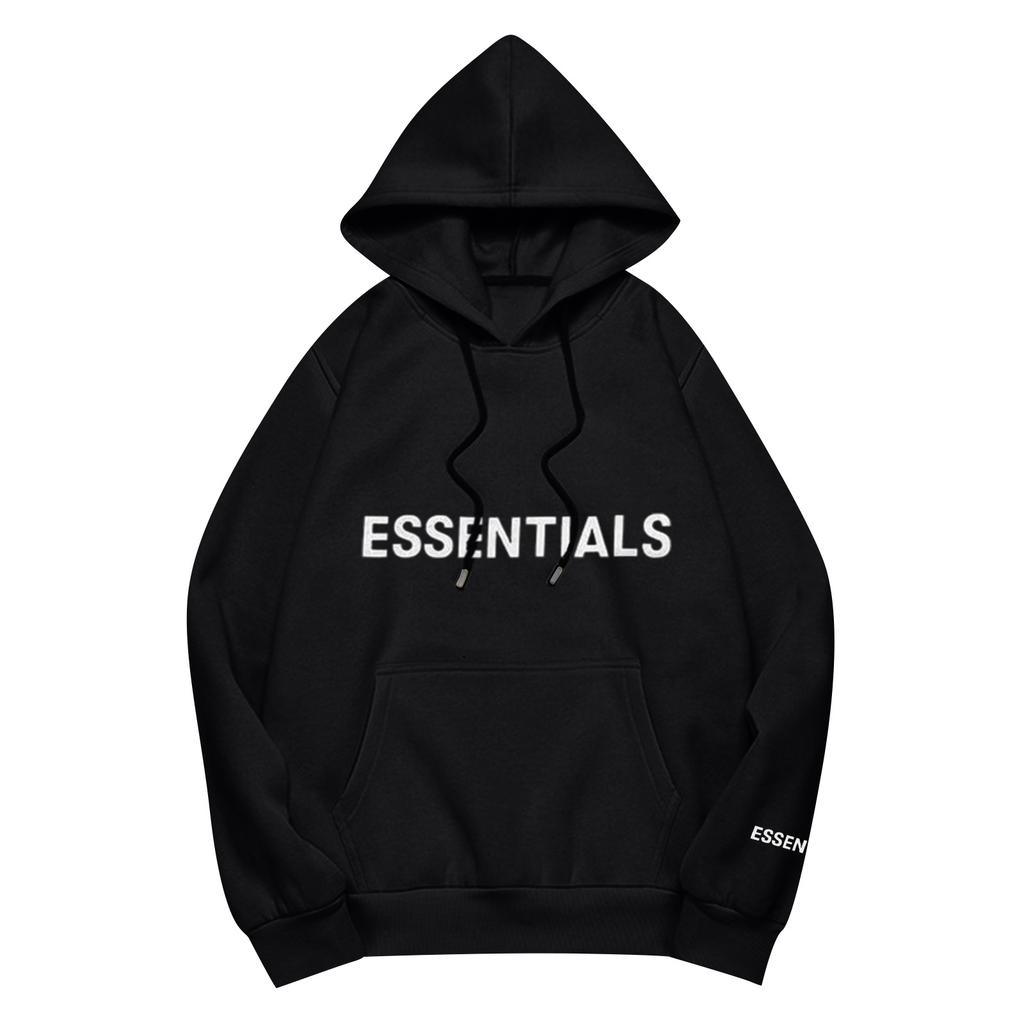 Unisex Loose Casual Letter Print Solid Round Neck Long Sleeve Hooded Sweatshirt