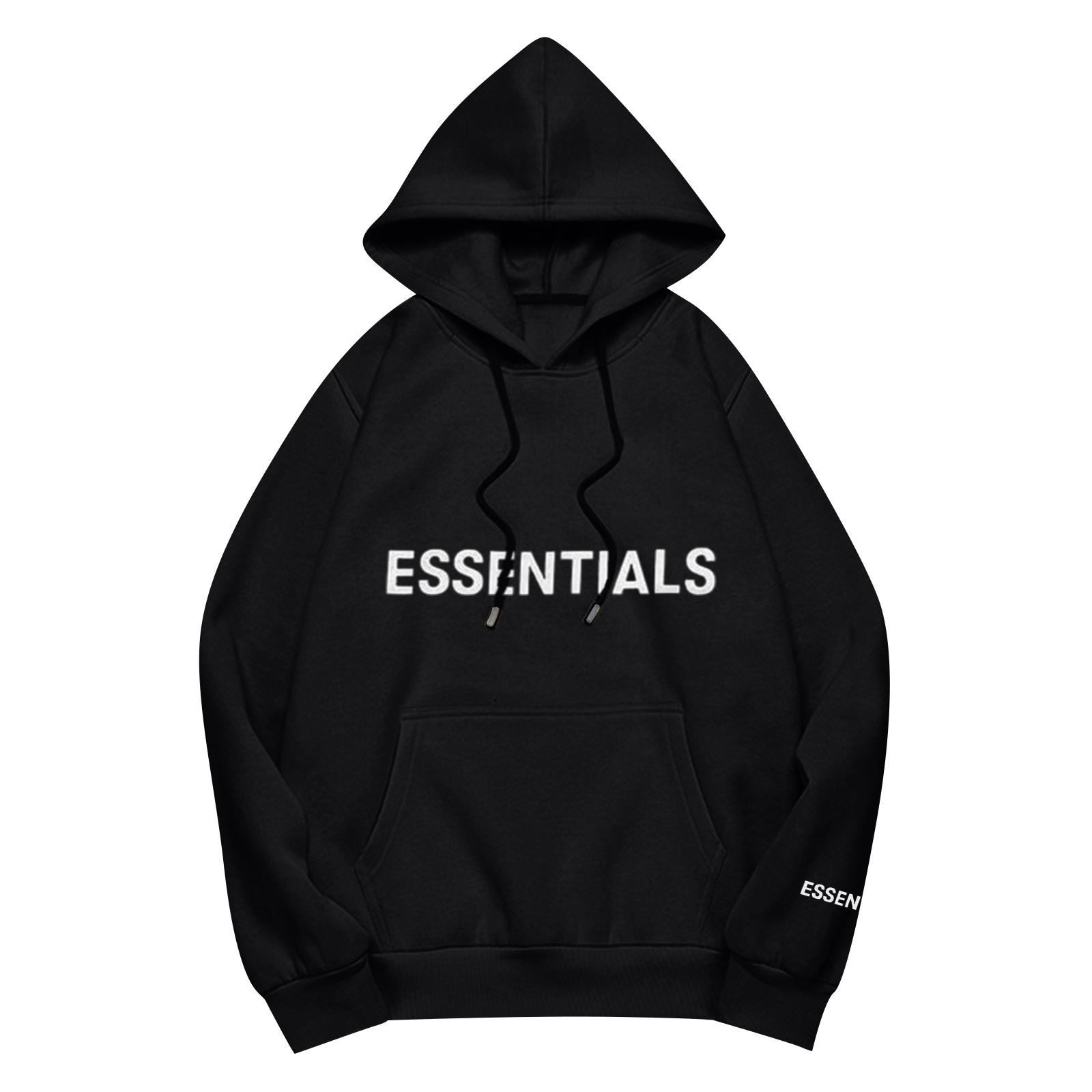 

Унисекс Свободный Повседневный Свитшот с Принтом Букв, Однотонный, Круглый Вырез, Длинный Рукав, С Капюшоном XL чёрный