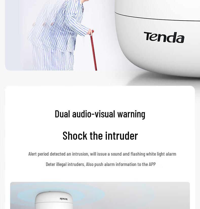 Tenda RP3 PRO WiFi 6 Camera with 300W Human Detection & Two-Way Audio, Supports SD Card