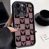 Grid Heart Thick Phone Case for iPhone: Compatible with 17, 16 Pro Max, 15 Pro, 14, 13 – European & American Style
