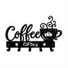 Coffee Bar Decor Rustic Metal Wall Art with Coffee Mug Sign and Hooks Coffee Shops and Homes Featuring a Stylish Coffee Bar Sign