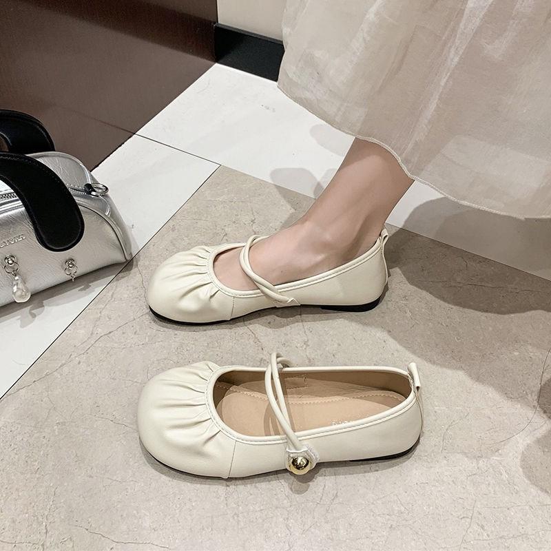 

Новые французские ретро туфли-лодочки Мэри Джейн 2024 - Мягкая кожа, Низкий вырез, Одинарный ремешок 36-37 (Runs Small by One Size)