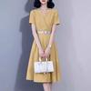 ZANZEA Women Summer V-Neck Solid Color Casual Short Sleeve Dress