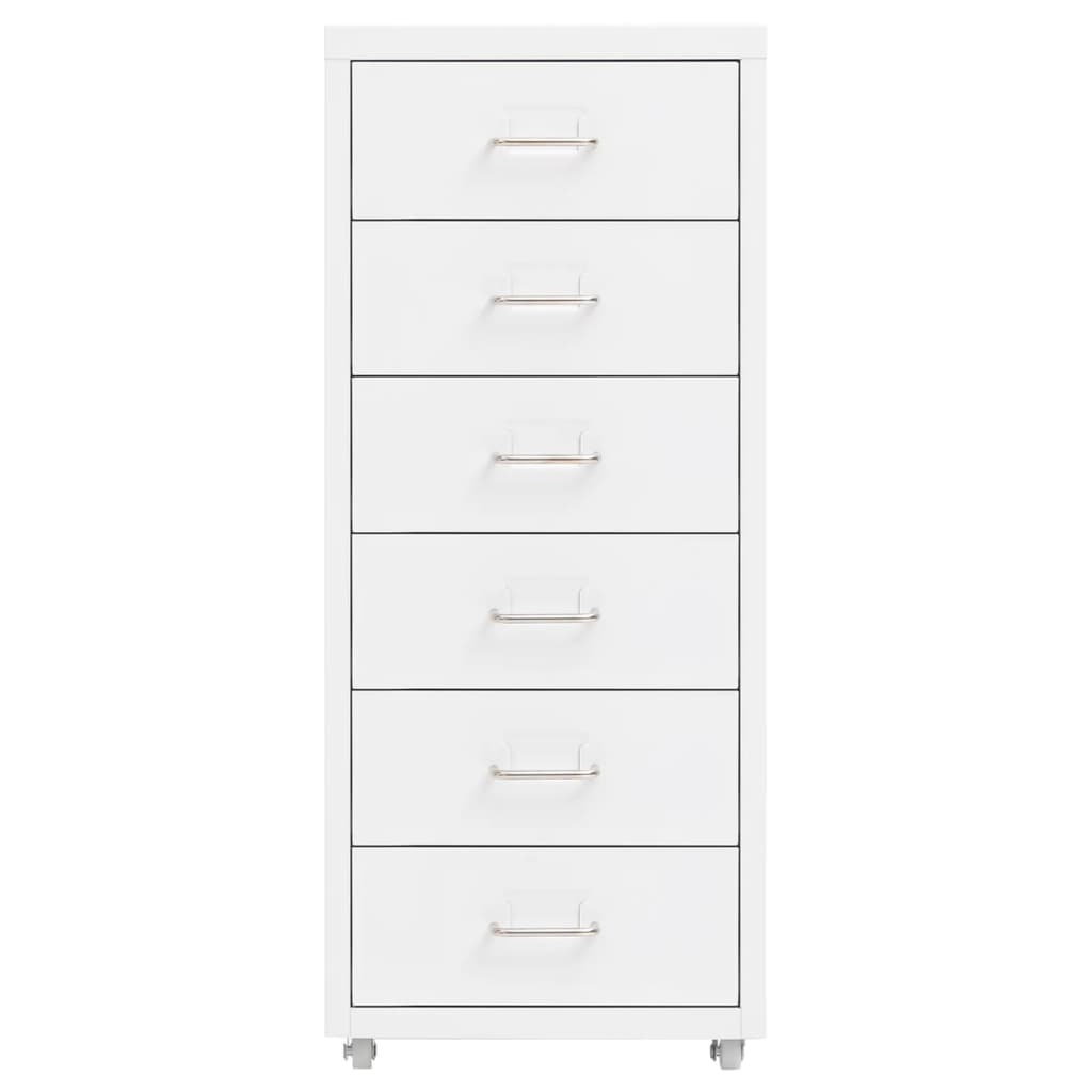 Filing Cabinet with Casters White 28 x 41 x 69 cm Metal