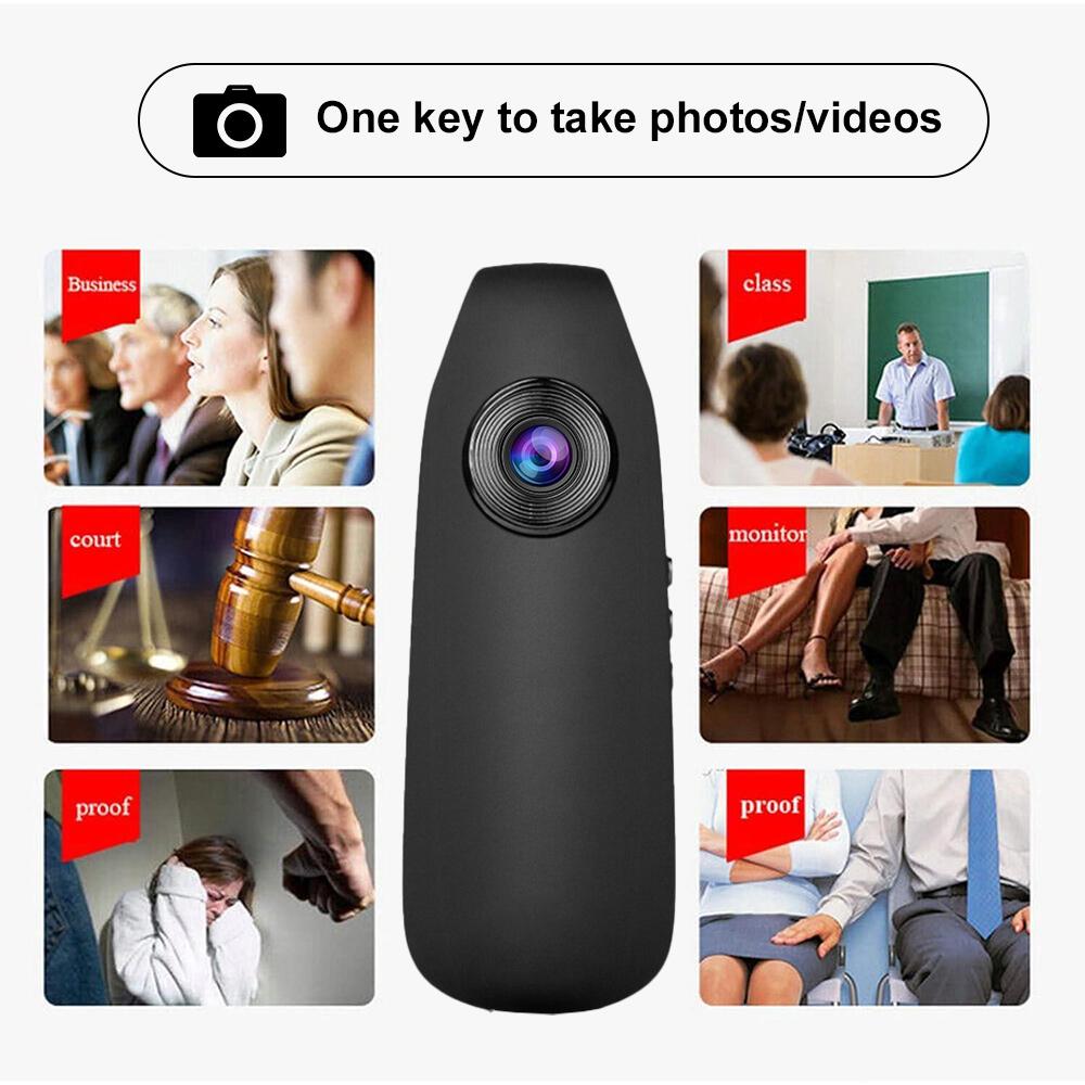 1080P Full HD Cycling Video Recorder with Back Clip Portable Law Enforcement Recorder Motion Activate Loop Recording Camera