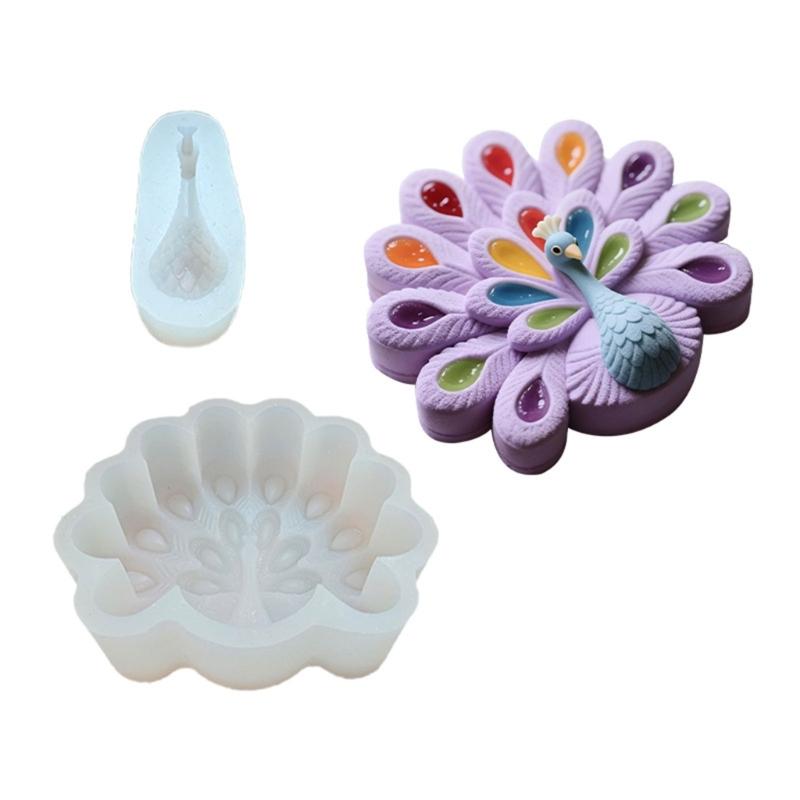 Artistic Peacocks Designs Silicone Cake Mold Nonstick Flexible Mold For Mousse Chocolate Baking Perfect For Celebration