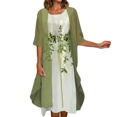 Vestido de coquetel feminino com estampa de renda festivo dama de honra casamento midi vestidos de noite sem mangas cardigã de tule vintage