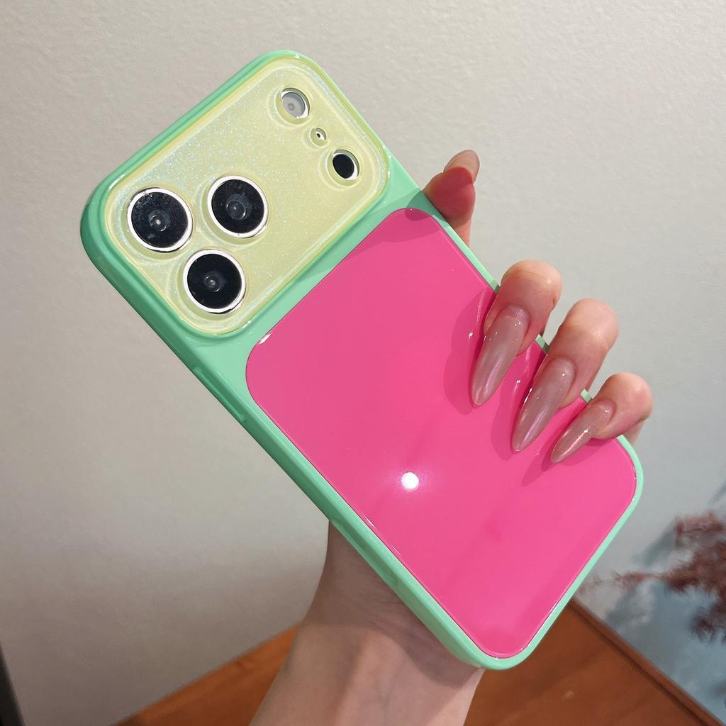 Macaron contrasting color becomes tempered glass in seconds, suitable for iPhone17Pro Max mobile phone case Apple 16p/15/14