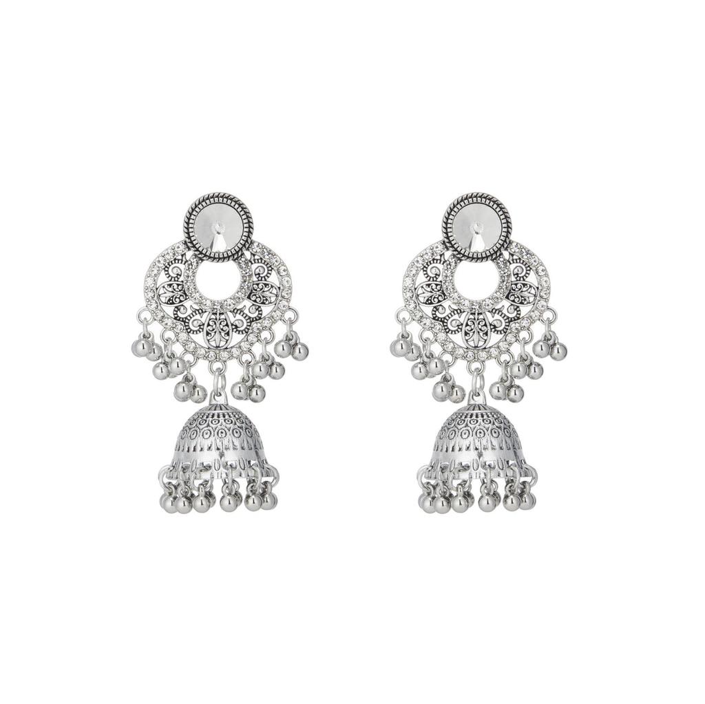 Retro Rhinestone Bell Dangle Earrings - Versatile Bohemian Style