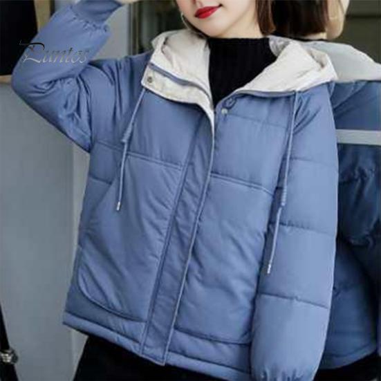 Dámský bavlněný kabát s vycpávkou, kapucí, šňůrkou na stažení, dlouhý rukáv, jednobarevný kabátek kabátek s velkými kapsami, volný střih na zip, prošívané oblečení