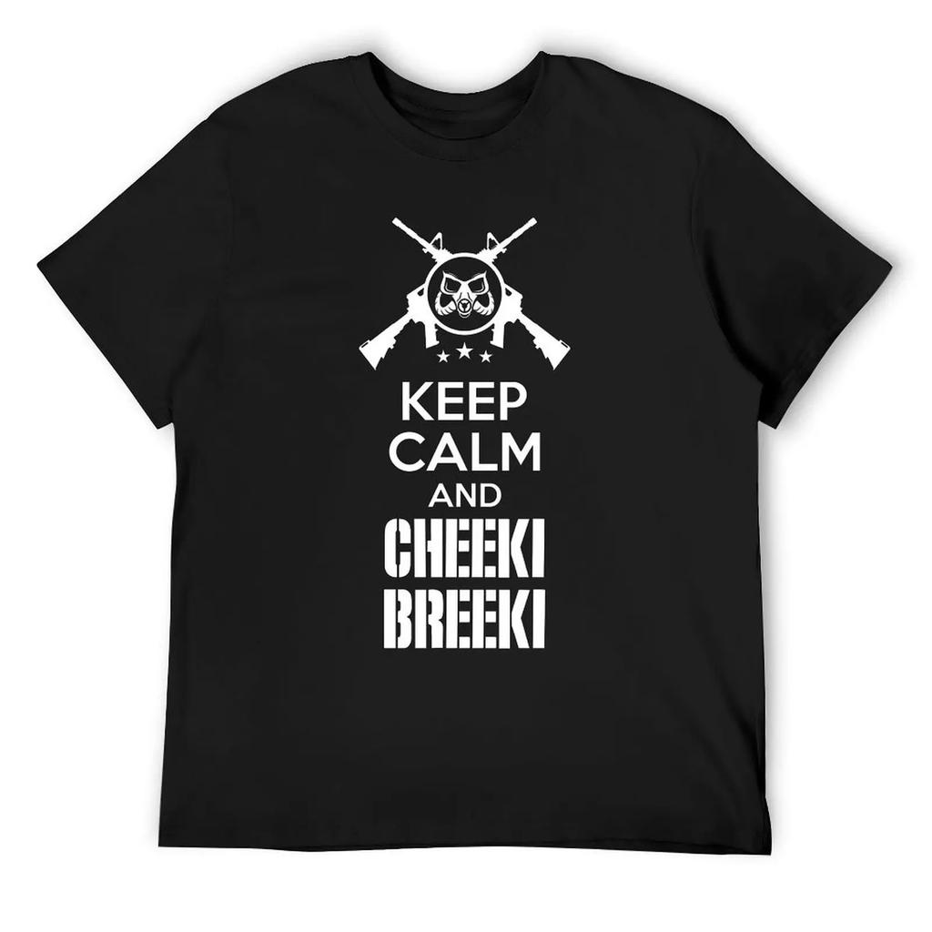 Keep Calm And Cheeki Breeki Essentiell Für T-Shirt Harajuku Kampagne Lustiges Witz-T-Shirt Lustige Grafik Zuhause Eur Größe