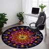 1pc Gemstone Mandala Carpet, Round Non Slip Durable Large Size Office Carpet, Suitable for Office