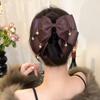 Sparkling Diamond Hair Clip Butterfly Knot Bow Clip Elegant Shark Clip  For Girls Women