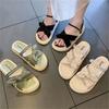 Internet Celebrity Explosion with Skirt Sandals Female Summer Fairy Wind 2025 New Fashion Student Platform Roman Flats