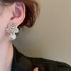 Earrings Pearl Stunning 2023 New Design Alloy Material Floral Style Shiny Diamond Earrings Pearl