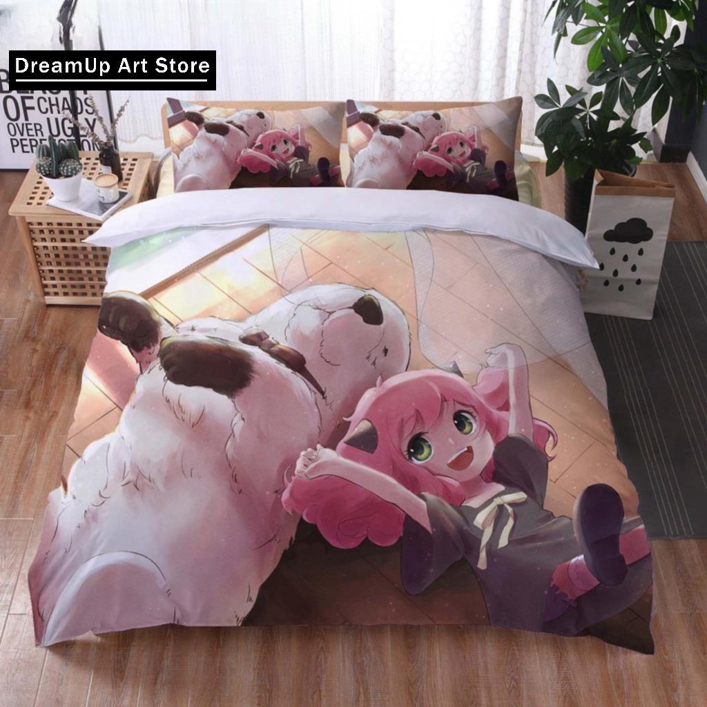 3D Anime SPY×FAMILY Anya Forger Comforter Bedding Sets Full Size Cartoon Duvet Cover Queen King Size Quilt Cover Pillowcase Sets