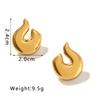 Stainless Steel Geometric Earrings For Women Gold Color Drop Stud
