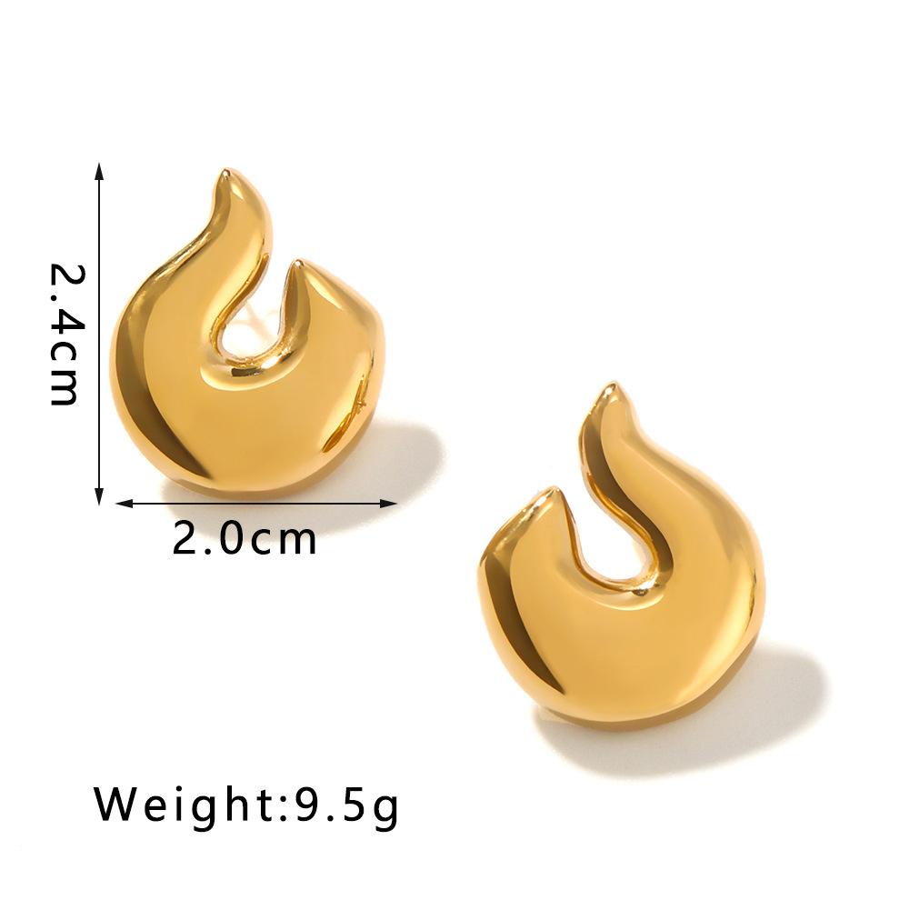 Stainless Steel Geometric Earrings For Women Gold Color Drop Stud