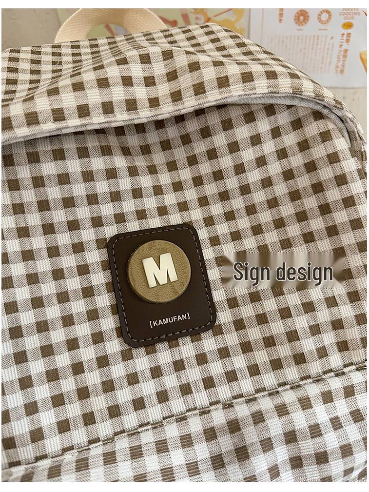 Vintage Plaid Women's Backpack - Lightweight, Versatile, Large-Capacity Bookbag for Commutes and Short Trips