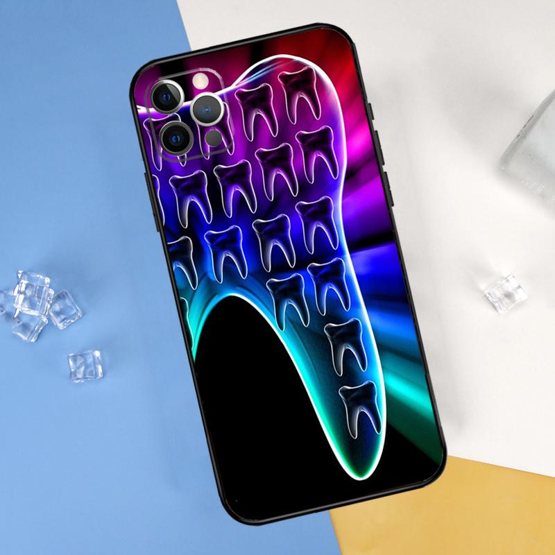 Dentist Dental Dent Tooth Phone Case For iPhone 16 Pro 15 Pro 11 13 14 Pro Max 12 Mini XR 16 15 Plus 16e Cover Shell