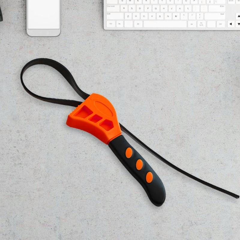 Verstellbare Gummi-Riemenschlüssel Ölfilterschlüssel Werkzeug für Mechaniker und Heimgebrauch Werkstattarbeit Zuverlässiger Alltagsgebrauch