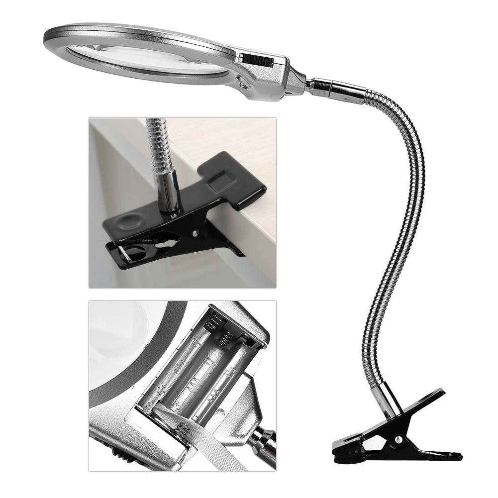 Tischklemme Klemme Flexible Lupe Einstellbare LED Lupe Schmuck Uhren Reparaturwerkzeug