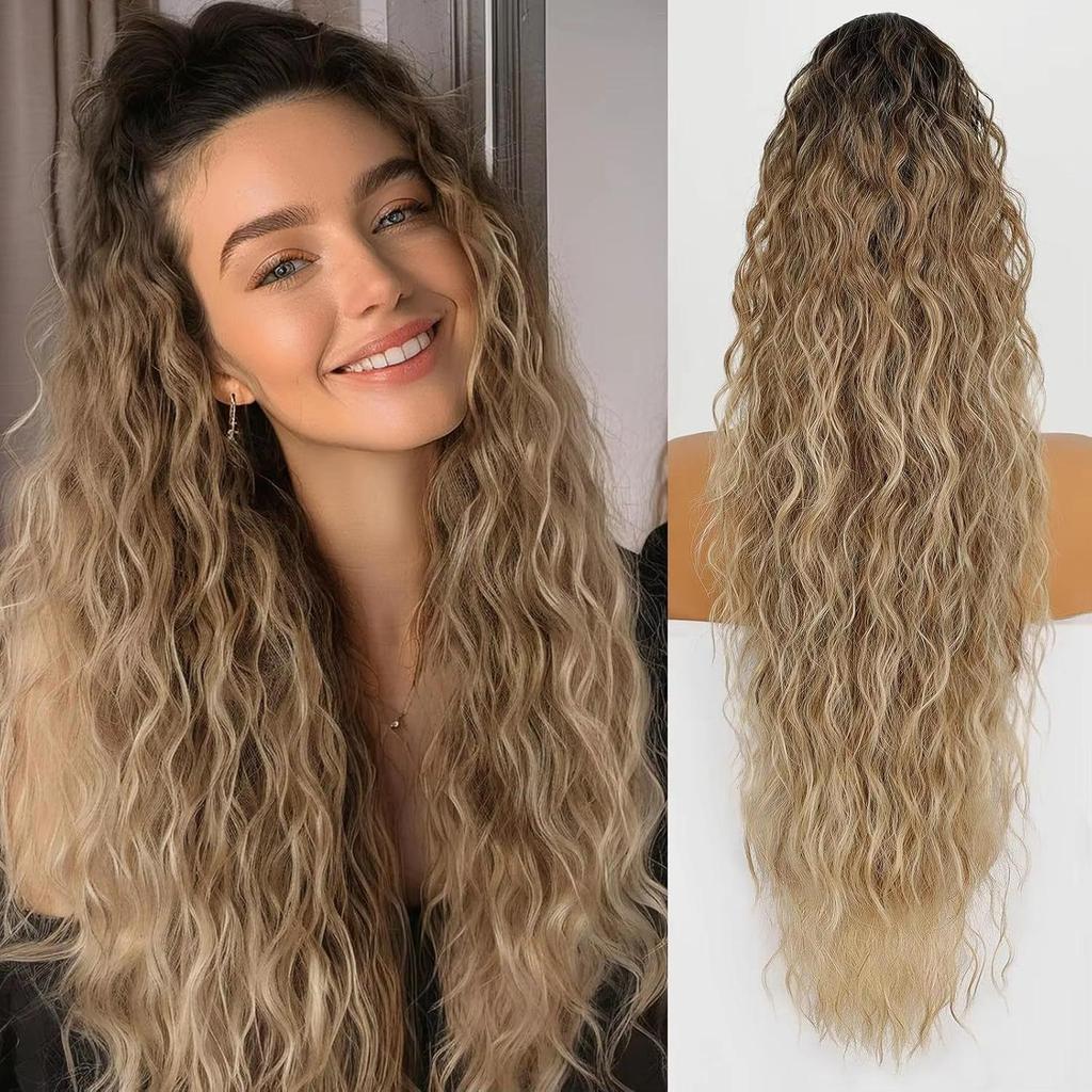Ponytail Long Curly Hair - Women's High Temperature Fiber Wig for European and American Cross-Border Trade