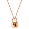 12MM Padlock Laser-Engraved Roman Numerals Stainless Steel Necklace