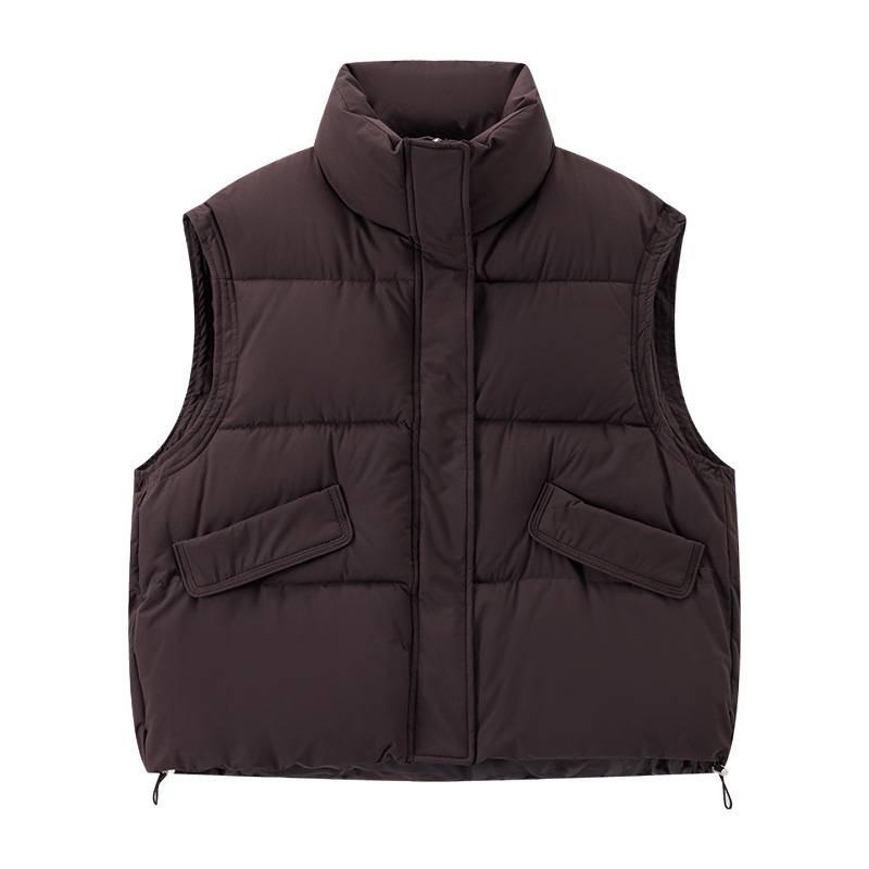 Down cotton vest women's short thickened autumn and winter new college style loose vest