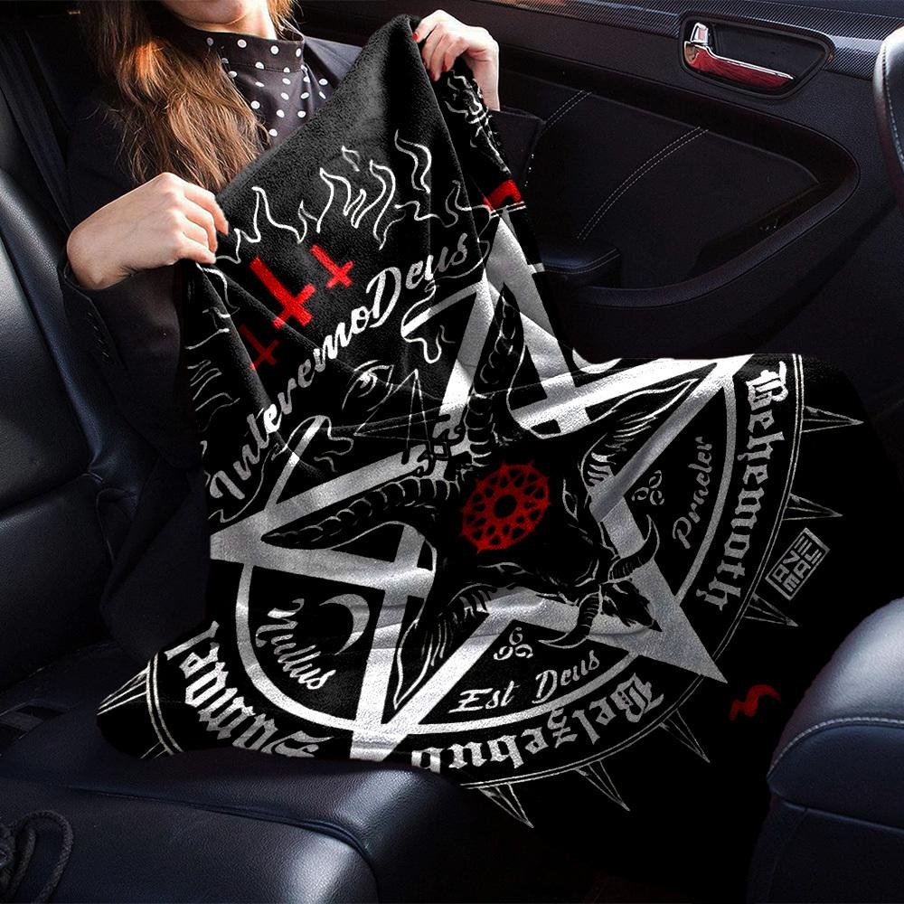 1pc Baphomet Satanism Throw Blanket Soft Flannel, Cozy All Season Polyester Perfect for Home, Office