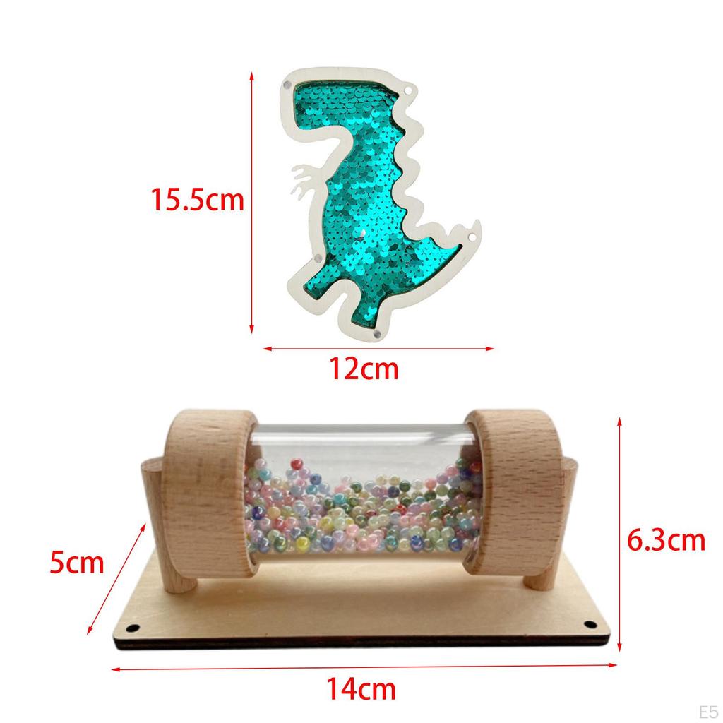Busy Board Part Sequined Dinosaur Kids Instrument DIY Rain Sound Effect Rattle Tube Rainstick for